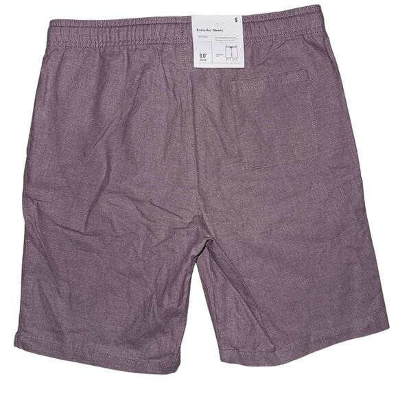 NWT Goodfellow & Co Men's Linen Blend Pull Up Everyday Shorts Purple Size small - Picture 4 of 5